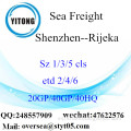 Shenzhen Puerto marítimo de carga de envío a Rijeka